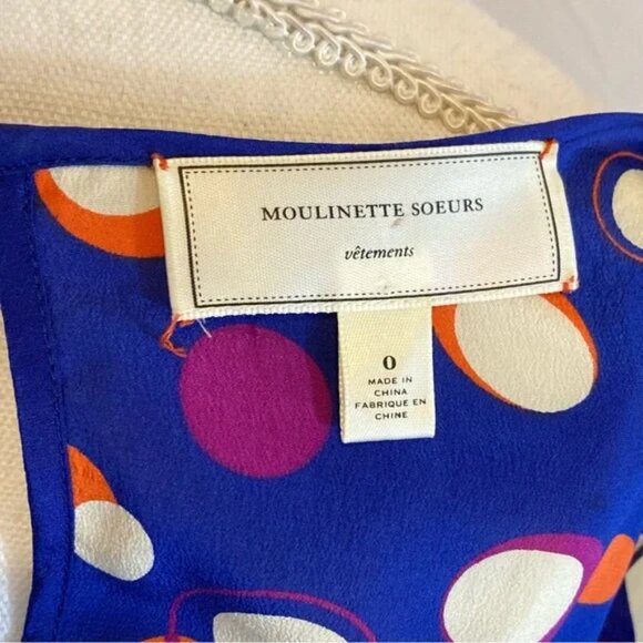 Anthropologie Moulinette Soeurs Silk Color Drenched Dot Dress – Size 0 - Picture 5 of 5